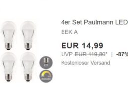 Paulmann: LED-Birnen dimmbar im Viererset für 14,99 Euro frei Haus