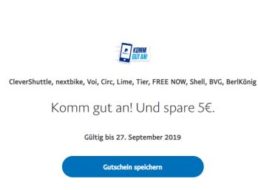 Gratis: 5 Euro Mobilitäts-Guthaben bei Paypal geschenkt