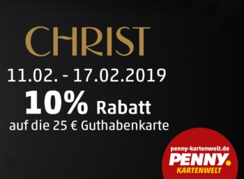 Penny: Guthabenkarten von Christ mit zehn Prozent Rabatt