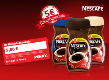 Penny: Gutschein über 5 Euro beim Kauf von zwei Nescafé-Produkten