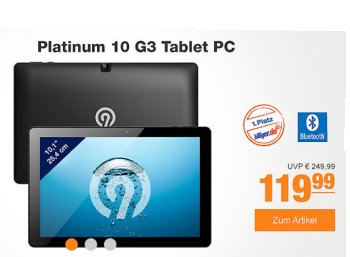 Plus: Tablet "Ninetec Platinum 10 G3" für 119,99 Euro frei Haus zu haben