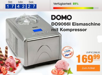 Plus: Eismaschine Domo DO9066I zum Bestpreis von 169,99 Euro frei Haus