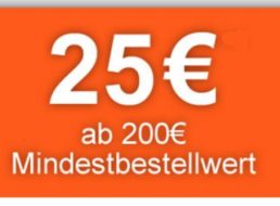 Plus: 5 – 25 Euro Rabatt und Gratis-Versand bis Dienstag