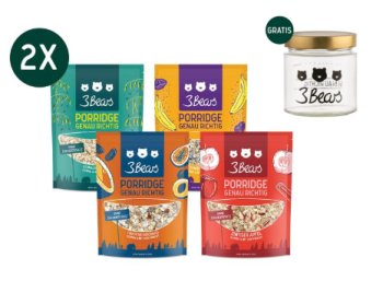 3Bears: Porridge-Paket mit acht Packungen und Gratis-Glas für 17,90 Euro