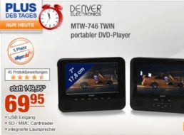 Plus: Portabler Twin-DVD-Player Denver MTW-746 für 69,95 Euro frei Haus