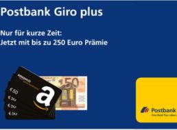 Läuft bald ab: Postbank-Girokonto mit bis zu 250 Euro Prämie geschenkt