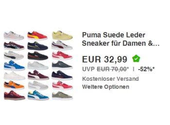 Puma: Sneaker für Herren und Damen zum Schnäppchenpreis von 32,99 Euro