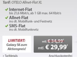 Sparhandy: Samsung Galaxy S6 inklusive Allnet-Flat XL für 4,95 Euro