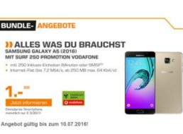 Saturn: Samsung Galaxy A5 (2016) mit Vodafone-Vertrag für komplett 280,75 Euro