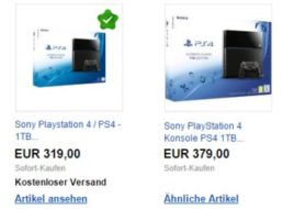 Ebay: Sony Playstation 4 mit einem TByte für 319 Euro frei Haus