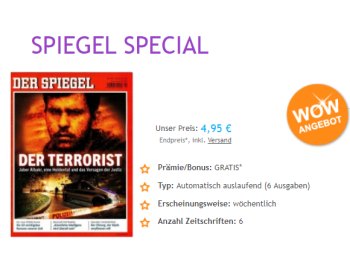 Kurzabo: Sechs Ausgaben "Der Spiegel" mit automatischem Ende für 4,95 Euro