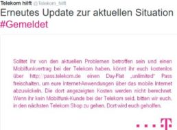Telekom-Ausfall: Gratis-Datenflat ohne Limit für betroffene Kunden
