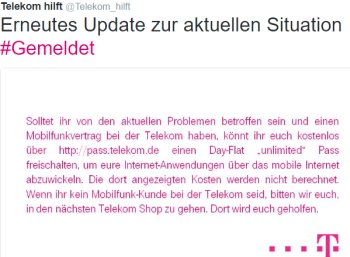 Telekom-Ausfall: Gratis-Datenflat ohne Limit für betroffene Kunden