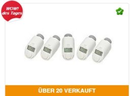 Ebay: Elektronisches Heizkörperthermostat eQ-3 im Fünferpack für 44,95 Euro
