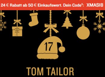 Tom Tailor: 24 Euro Rabatt ab 50 Euro Einkaufswert
