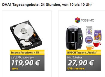 Vier-TByte-Festplatte für 119,90 Euro frei Haus