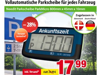 Völkner: Automatische Parkscheibe mit Zulassung für 17,99 Euro frei Haus