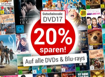 Weltbild: 20 Prozent Rabatt auf alle DVDs und Blu-rays