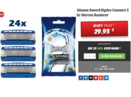 Dealclub: 24 Rasierklingen "Wilkinson Sword Hydro Connect 5" für 29,93 Euro