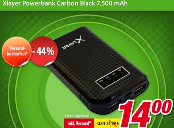 Voelkner: Xlayer Powerbank mit 7500 mAh für 14 Euro frei Haus